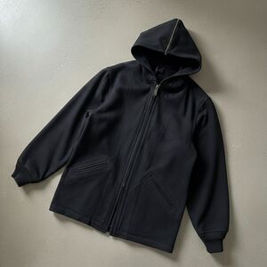 Vintage West Point Military Cadet Wool Parka Split Hood Black USA 1991